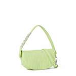 Torbica Karl Lagerfeld zelena barva - zelena. Majhna torbica iz kolekcije Karl Lagerfeld. na zapenjanje, model izdelan iz kombinacije naravnega usnja in ekološkega usnja.