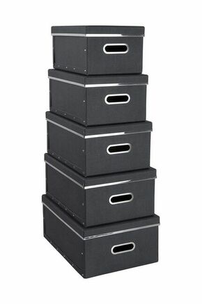 Bigso Box of Sweden komplet škatel za shranjevanje Joachim (5-pack) - črna. Komplet škatel za shranjevanje iz kolekcije Bigso Box of Sweden.