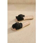 Natikači Manebi La Havana Sandals With Knot ženski, črna barva, O 7.9 JK - črna. Natikači iz kolekcije Manebi. Model izdelan iz konopljinega materiala.