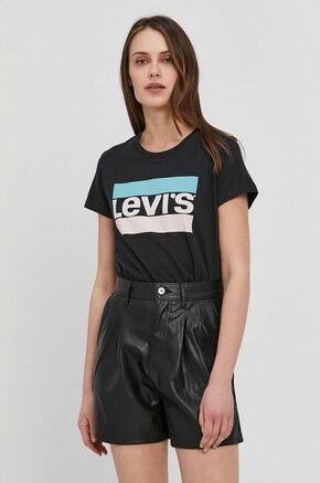 T-shirt Levi's črna barva - črna. T-shirt iz kolekcije Levi's. Model izdelan iz tanke