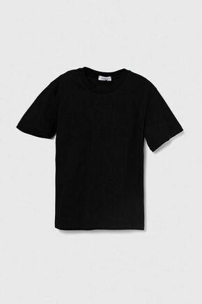 Bombažna kratka majica Pinko Up črna barva - črna. Otroške kratka majica iz kolekcije Pinko Up. Model izdelan iz pletenine. Model iz izjemno udobne bombažne tkanine.