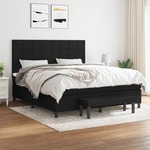 Box spring postelja z vzmetnico črna 180x200 cm blago - vidaXL - črna - 88,44 - 180 x 200 cm - vidaXL