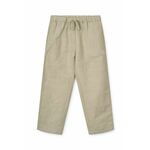 Otroške hlače s primesjo lanu Liewood Orlando Linen Pants bež barva - bež. Otroške lahkotne hlače iz kolekcije Liewood. Model izdelan iz enobarvne tkanine. Model iz zračne tkanine z visoko vsebnostjo lanu.
