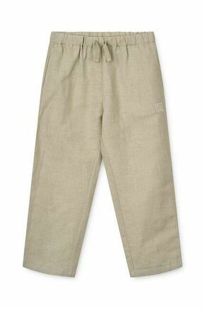 Otroške hlače s primesjo lanu Liewood Orlando Linen Pants bež barva - bež. Otroške lahkotne hlače iz kolekcije Liewood. Model izdelan iz enobarvne tkanine. Model iz zračne tkanine z visoko vsebnostjo lanu.