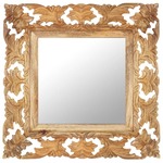 shumee Ogledalo v ročno izrezljanem rjavem okvirju 50x50 cm Mango