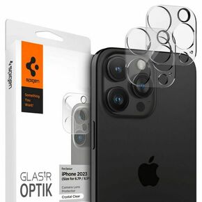 Zaščitno kaljeno steklo za Kamero iPhone 14 PRO/PRO MAX / 15 PRO/PRO MAX Spigen Optik.TR Crystal Clear