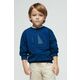 Otroški pulover Mayoral - modra. Otroški pulover iz kolekcije Mayoral, izdelan iz pletenine z nalepko. Model iz izjemno udobne tkanine z visoko vsebnostjo bombaža.