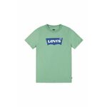 Otroška kratka majica Levi's zelena barva - zelena. Otroške kratka majica iz kolekcije Levi's. Model izdelan iz tanke, rahlo elastične pletenine.
