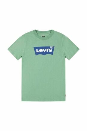 Otroška kratka majica Levi's zelena barva - zelena. Otroške kratka majica iz kolekcije Levi's. Model izdelan iz tanke
