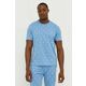 Bombažen pižama t-shirt Polo Ralph Lauren - modra. Pižama majica iz kolekcije Polo Ralph Lauren. Model izdelan iz elastične pletenine.