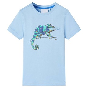 VidaXL Otroška majica z kratkimi rokavi svetlo modra 128