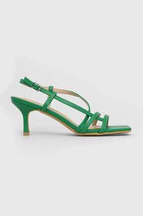 Sandali Answear Lab zelena barva - zelena. Sandali iz kolekcije Answear Lab. Model izdelan iz ekološkega usnja.
