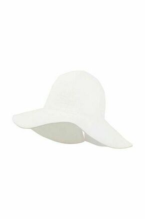 Otroški bombažni klobuk Jamiks MAFIFI bela barva - bela. Otroški klobuk iz kolekcije Jamiks. Model s širokim robom