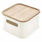 Bela škatla za shranjevanje s pokrovom iz pavlovnije iDesign Eco Handled, 21,3 x 21,3 cm