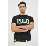 Bombažna kratka majica Polo Ralph Lauren , črna barva - črna. Lahkotna kratka majica iz kolekcije Polo Ralph Lauren. Model izdelan iz tanke, elastične pletenine.