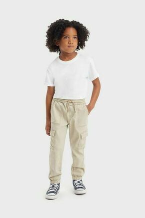 Otroške hlače Levi's bež barva - bež. Otroški cargo hlače iz kolekcije Levi's. Model izdelan iz enobarvne tkanine.