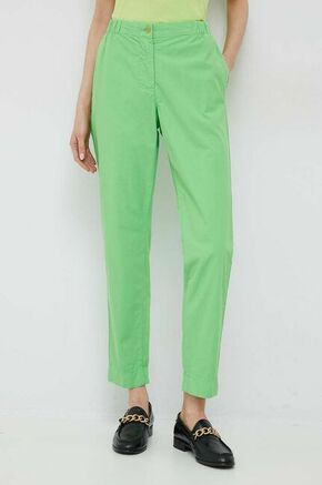 Bombažne hlače Tommy Hilfiger zelena barva - zelena. Hlače iz kolekcije Tommy Hilfiger. Model izdelan iz enobarvne tkanine. Visokokakovosten