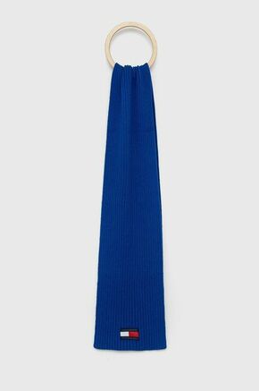 Otroški šal Tommy Hilfiger mornarsko modra barva - mornarsko modra. Otroški Šal iz kolekcije Tommy Hilfiger. Model izdelan iz enobarvne pletenine.