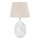 Bela/kremno bela namizna svetilka s tekstilnim senčnikom (višina 60 cm) Lines – Mauro Ferretti