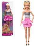 Mattel Barbie model, rožnato krilo in črtasta majica (FBR37)