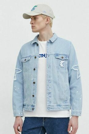 Jeans jakna Karl Kani moška - modra. Jakna iz kolekcije Karl Kani. Prehoden model