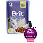 Brit Premium fileji govedine v želeju, za mačke, 85 g, 24 kos