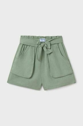Otroške kratke hlače Mayoral zelena barva - zelena. Otroški kratke hlače iz kolekcije Mayoral. Model izdelan iz enobarvnega materiala. Model iz izjemno udobne tkanine z visoko vsebnostjo liocela.