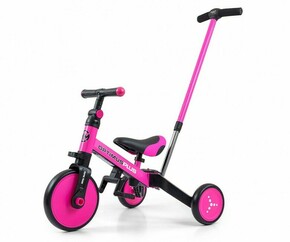 MILLY MALLY Optimus Plus 4v1 tricikel z vodilno palico roza