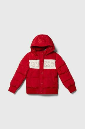 Otroška jakna Guess rdeča barva - rdeča. Otroški jakna iz kolekcije Guess. Podložen model