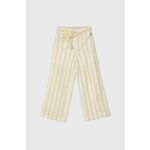Otroške hlače s primesjo lanu Guess rumena barva - rumena. Otroški hlače iz kolekcije Guess. Model izdelan iz udobnega materiala. Model iz zračne, zračne tkanine z visoko vsebnostjo lanu.
