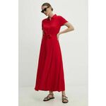 Obleka Answear Lab rdeča barva - rdeča. Obleka iz kolekcije Answear Lab. Model izdelan iz enobarvne tkanine. Model iz zračne viskozne tkanine.