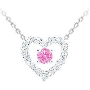 Preciosa Romantična srebrna ogrlica First Love s kubnim cirkonijem Preciosa 5302 69 srebro 925/1000