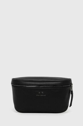 Opasna torbica Armani Exchange črna barva - črna. Pasna torbica iz kolekcije Armani Exchange. Model izdelan iz iz ekološkega usnja.