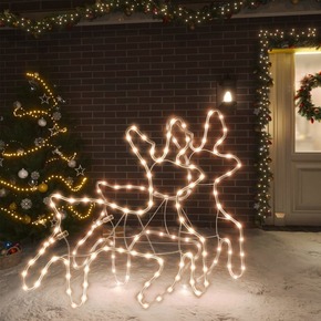 VidaXL Božični severni jelen LED 2 kosa toplo bel 57x55x4
