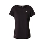 Kratka majica Puma ženski, črna barva - črna. Kratka majica iz kolekcije Puma. Model izdelan iz tanke, elastične pletenine.