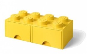 LEGO škatla za shranjevanje 8 - s predali rumene barve 250 x 500 x 180 mm