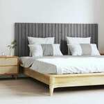 vidaXL Stensko posteljno vzglavje sivo 166x3x60 cm trdna borovina