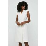 Obleka BOSS bela barva - bež. Lahkotna obleka iz kolekcije BOSS. Model izdelan iz enobarvne tkanine. Model iz zračne tkanine z visoko vsebnostjo viskoze.