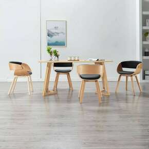 Jedilni stoli 4 kosi črni ukrivljen les in umetno usnje - vidaXL - črna - 347
