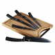 BerlingerHaus BH/2709 set nožev z rezalno desko iz bambusa, 6 kosov, Black Silver Collection