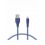 Ksix Kabel za prenos podatkov, Soft, USB-A na lightning, 1,0 m, moder