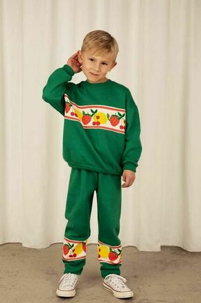Otroški bombažen pulover Mini Rodini zelena barva - zelena. Pulover iz kolekcije Mini Rodini. Model izdelan iz pletenine s potiskom.