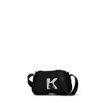 Torbica Karl Lagerfeld Jeans črna barva - črna. Majhna torbica iz kolekcije Karl Lagerfeld Jeans. Model na zapenjanje, izdelan iz kombinacije tekstilnega materiala in ekološkega usnja.