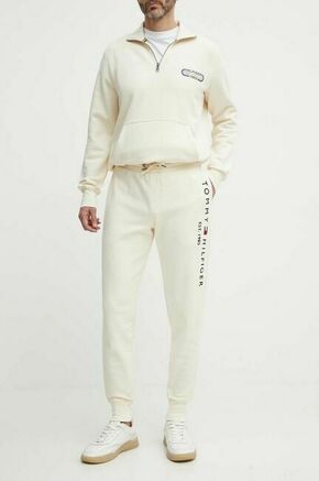 Tommy Hilfiger hlače - bež. Hlače iz kolekcije Tommy Hilfiger. Model izdelan iz enobarvne pletenine.