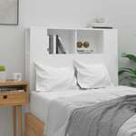 shumee Vzglavje postelje s policami, belo, 100x18,5x104,5 cm
