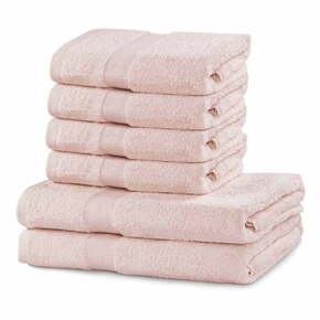 Komplet 2 rožnatih kopalnih brisač in 4 brisač DecoKing Marina