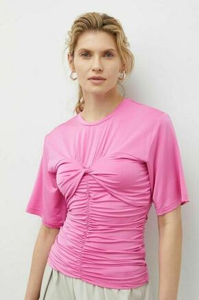 Kratka majica Gestuz roza barva - roza. Kratka majica iz kolekcije Gestuz