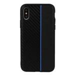 MOTO CARBON MASKA ZA SAMSUNG GALAXY A6 2018 ČRNA Z MODRIM TRAKOM