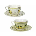 BRANDANI set dveh skodelic za čaj Limoni, 15,5xh7 cm, porcelan