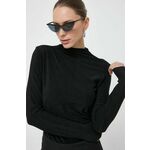Majica Morgan črna barva - črna. Bluza iz kolekcije Morgan, izdelana iz elastične pletenine. Model iz osupljive svetleče tkanine s kovinsko nitjo.